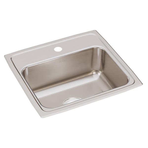 Lustertone Ss 19X18X7.6 Single Bowl Drop-In Sink With Quick-Clip